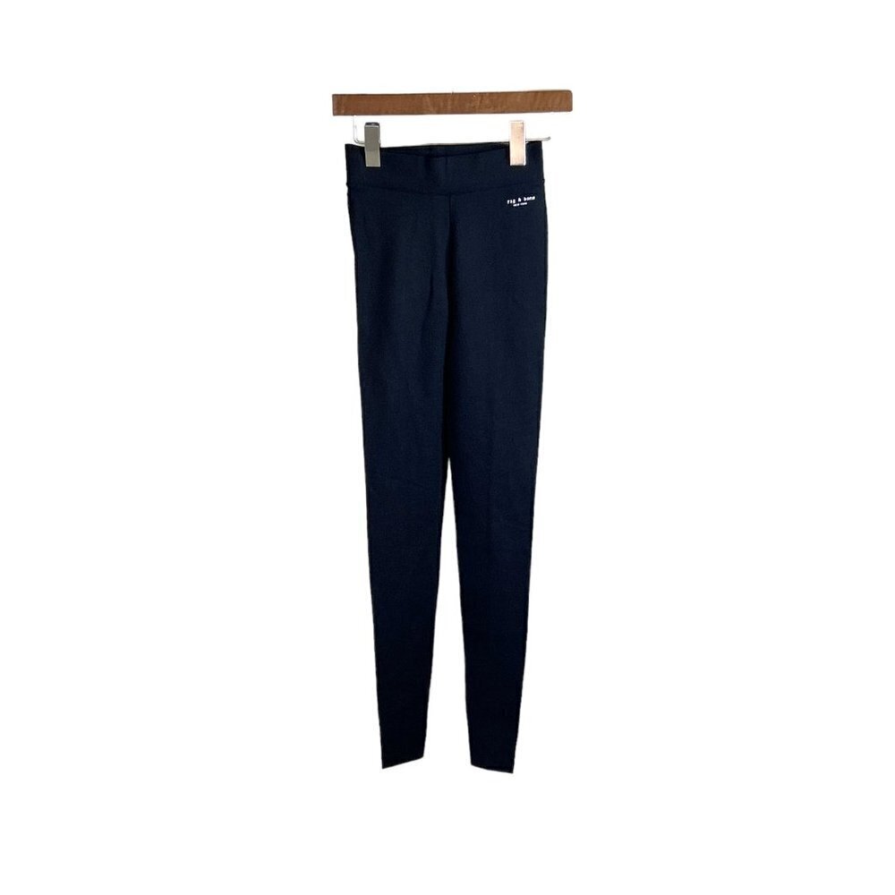 Rag & Bone Black Leggings Stretch Logo Size XXS